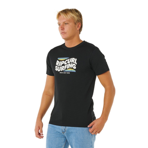 Rip Curl Mens Streamline Big logo Short Sleeve T-Shirt - M / Black