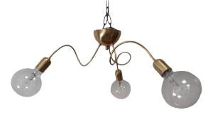 Vintage Adjustable Brass 3-Light Ceiling Lamp