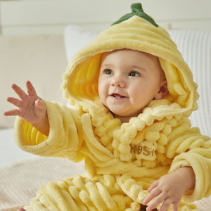 Personalised Lemon Ribbed Fleece Robe