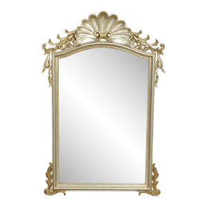 Italian Silver Giltwood Frame Carved Wall Mirror