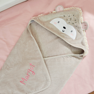Personalised Hedgehog Small Hooded Towel