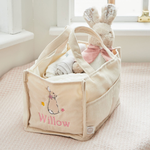 Personalised FlopsyTM Bunny Ecru Nappy Caddy