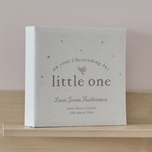 Personalised Little One Christening Linen Photo Album