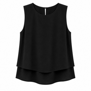 Ivory Layered Sleeveless Blouse (L)