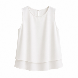 İVory Layered Sleeveless Blouse (L)