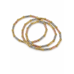 Tri-Tone Luxe Bead Bracelet Set