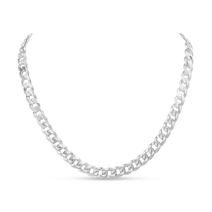 Sterling Silver Solid 8.5mm Curb Necklace