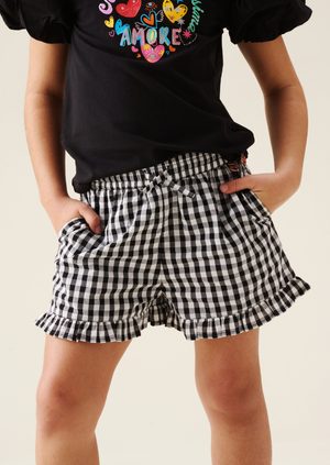Megan Gingham Frill Short