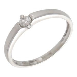 Pre-Owned 9ct White Gold Diamond Solitaire Set Band Ring