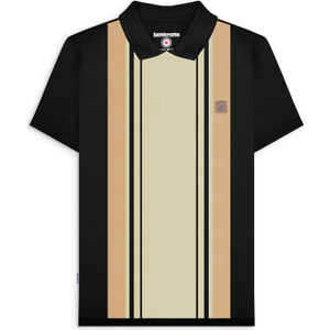 Lambretta Mens Classic Polo Short Sleeve Polo Shirt - M / Black/Nomad
