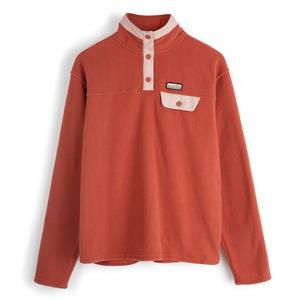 Womens Grinnell Snap Fleece Pullover (Etruscan Red/Chintz Rose)