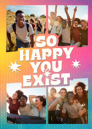 Pigement So Happy You Exist Dotted Colourful Photo Upload Card