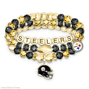 Pittsburgh Steelers Beaded Bracelet Set