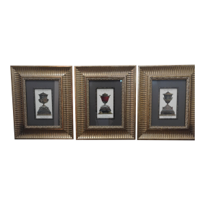 17th Century Giovanni Battista Piranesi "Fluted Urn Collection" - Hand-Colored Framed Trio