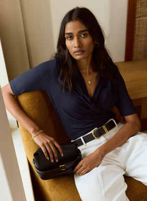 Rosamund Wrap Top - UK 12 | EU 38 | US 08 / Classic Navy