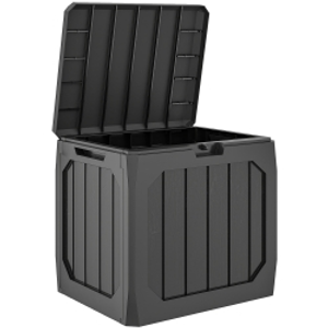 Outsunny Baúl de Almacenaje Exterior de Plástico Capacidad 121L con 2 Asas y Tapa Bloqueable Impermeable 56x45x53 cm Negro
