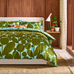 Orla Kiely Bubble Flower Duvet Cover Bedding Set Aqua Seagrass