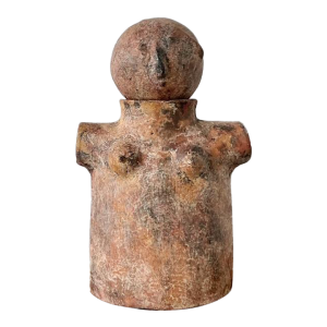 Vintage Boho Abstract Terracotta Figurative Sculpture