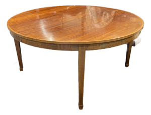 Antique 19th Century French Directoire Round Mahogany Dining Table