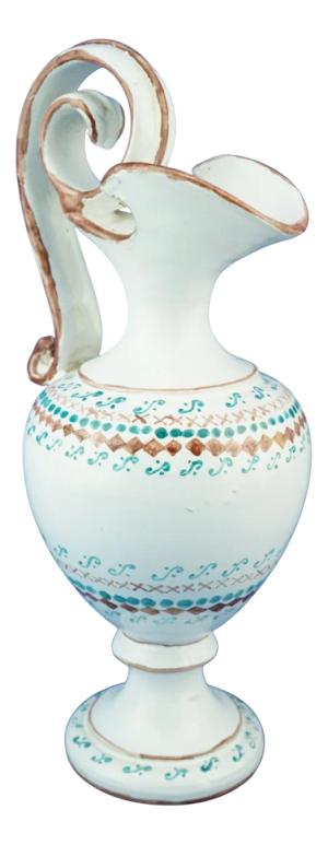 Large Ceramic Jug with Futurist Deco by Vittorio Osvaldo Tommasini / Farfa, Italy, 1930s
