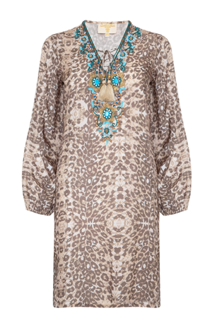 Leopard Sands Maldives Beaded Kaftan (M/L)