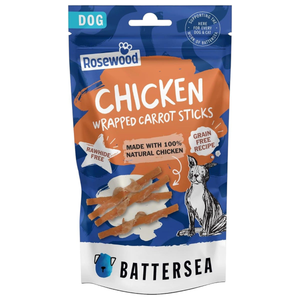 Battersea Chicken Wrap Carrot Sticks Dog Treats 80g