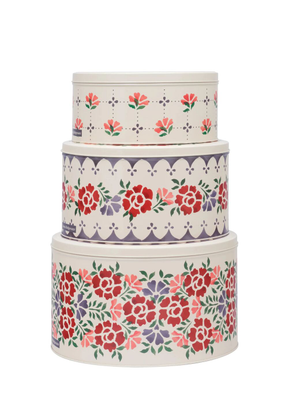 Antique Roses Set Of 3 Round Cake Tins