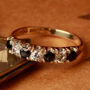 Pre-Owned Vintage 1986 Sapphire & Cubic Zirconia Eternity Ring