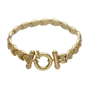 Pre-Owned 9ct Gold 7" Hollow Fancy Link Bracelet