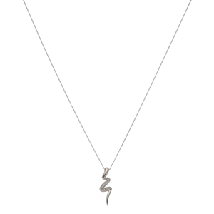 Pre-Owned 9ct White Gold Diamond Set Wave Pendant Necklace