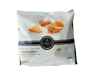 Spanakopitakia Vergas - Mini Spinach and Cheese Triangle Pies 450g Famiglia