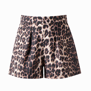 Leopard Print Pleated Shorts (L/XL)