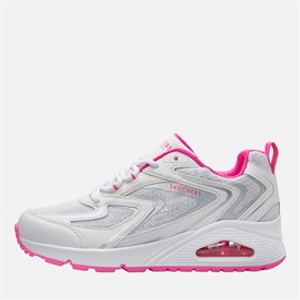 SKECHERS Junior Girls Uno So Wavy Skech-Air Trainers White/Pink