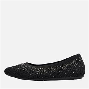 SKECHERS Womens Cleo 2.0 Glitzy Daze Ballet Flats Black