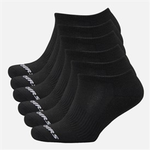 SKECHERS Six Pack No Show Socks Black