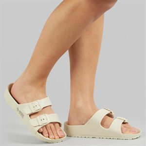 Original Penguin Womens Eden Double Buckle Sandals Stone