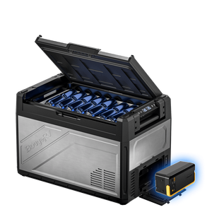 BougeRV New Rocky V3.0 55QT Dual Zone 12V Car Fridge with 240Wh Battery