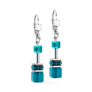 Iconic GEOCUBE Earrings Transformative Teal Crystal