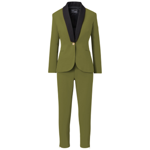 Women’S Tailored Stretch Boss Suit Set - Olive Green (L)