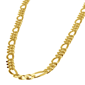 Men's 14K Gold Chain Solid Yellow Gold Figaro Chain 3mm-8mm