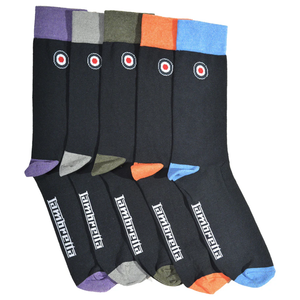 Lambretta Mens 5 Pack Contrast Crew Socks - One Size / Navy/Multi - One Size / Navy/Multi