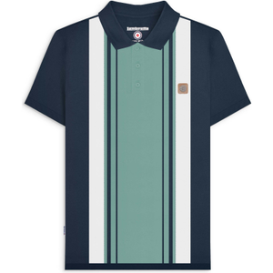 Lambretta Mens Classic Polo Short Sleeve Polo Shirt - 3XL / Navy/Smoke Blue