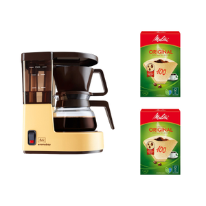 Zestaw AromaBoy beżowo/brązowy + 2x  filtry Melitta 40 sztuk