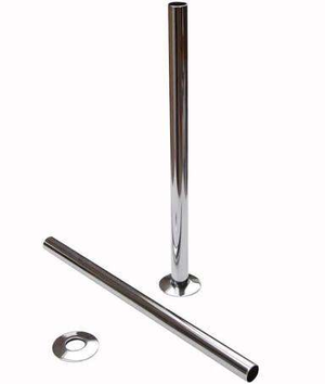Radiator Pipe Covers & Shroud Set -300mm Chrome Pair