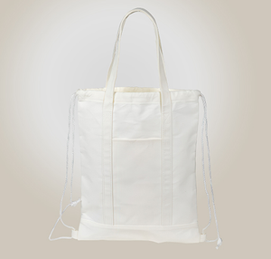 Full Color Sloop Recycled Canvas Drawstring Bag - White