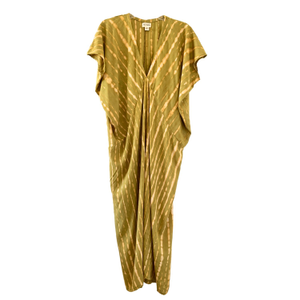 Madella Hand Dyed Kaftan Dress In Lemongrass (one size)