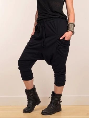 'Pantalon sarouel 3/4 unisexe "Safar", Noir'