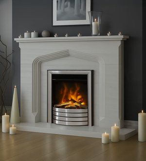 Fireside Malaga Limestone Fireplace