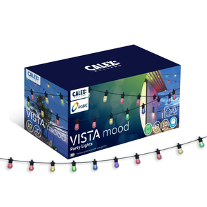 10 m Calex Vista ljusslinga med lampsocklar + 5 m anslutningskabel – IP44 – kopplingsbar – RGBIC + CCT – inkl. 10 lampor