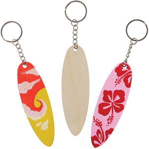 Houten surfplank sleutelhangers